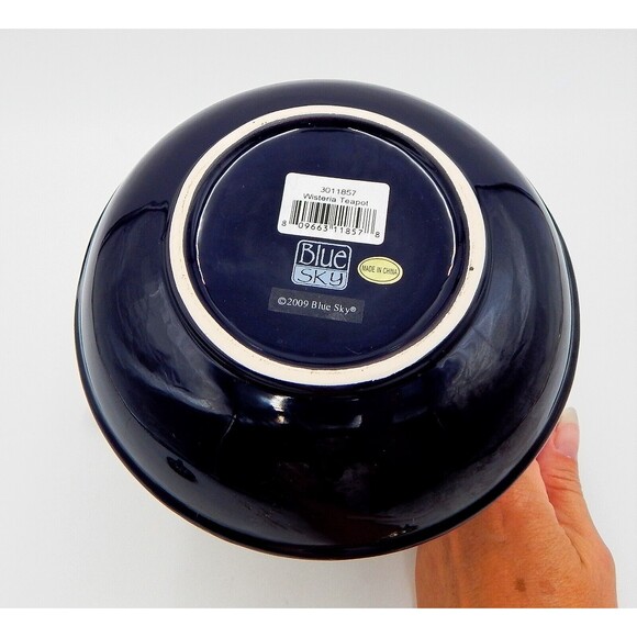 Blue Sky Wisteria Teapot Floral Blue Bird Kitchen Home Coffee White Green Purple - Picture 8 of 8